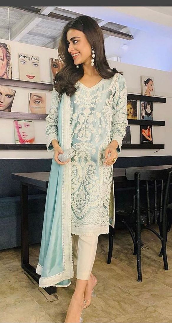 Ziaaz 7773 Sea Blue Cotton Casual Wear Designer Ready Made Collection